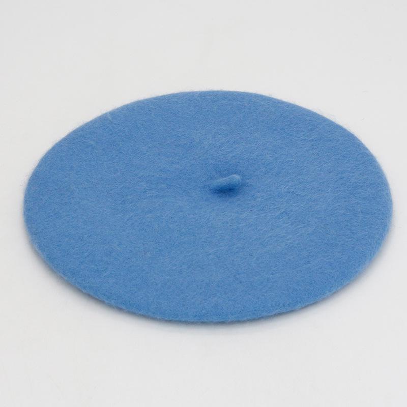 

Женский теплый шерстяной берет - Повседневная универсальная британская ретро шляпа художника для осени/зимы M (56-58cm)