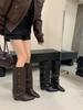Heel Pants Boots Belt Buckle Boots 2025 Fall/Winter Pointed Western Cowboy Boots Vintage Spice Girl Knight Boots