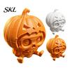 Small Limbs Pumpkin Figurine Skull Ornament, Hollow Ghost Face Design, 3D Printed Matte White Ornament Detailed Layered Halloween Figurine,