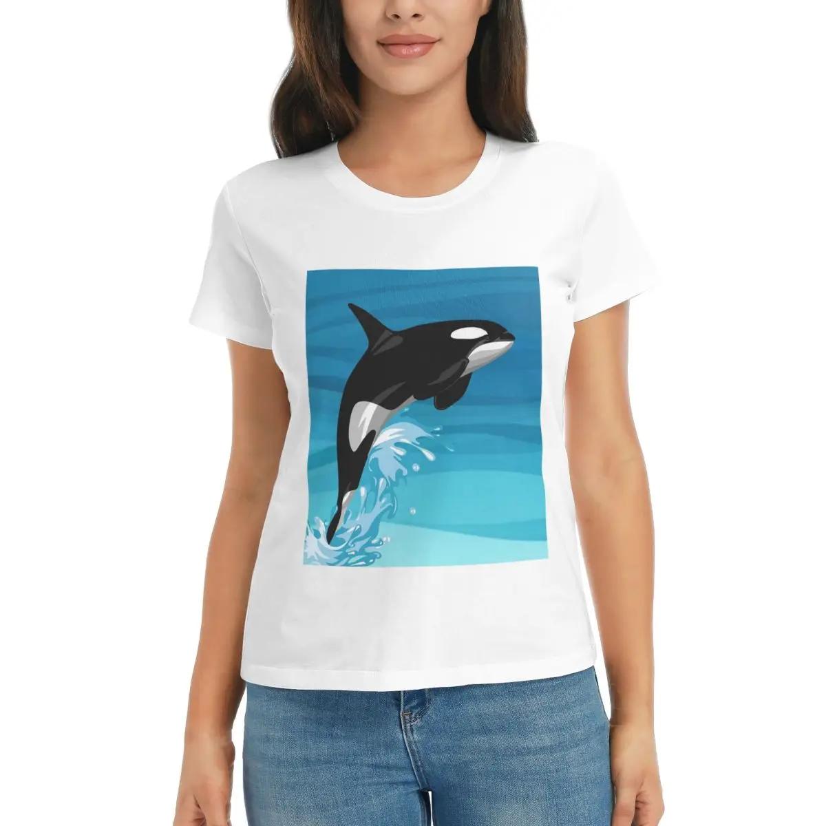 

Women TShirt Orca Summer Short Sleeve Tees Crew Neck Cotton T Shirts Clothes Tops Streetwear S