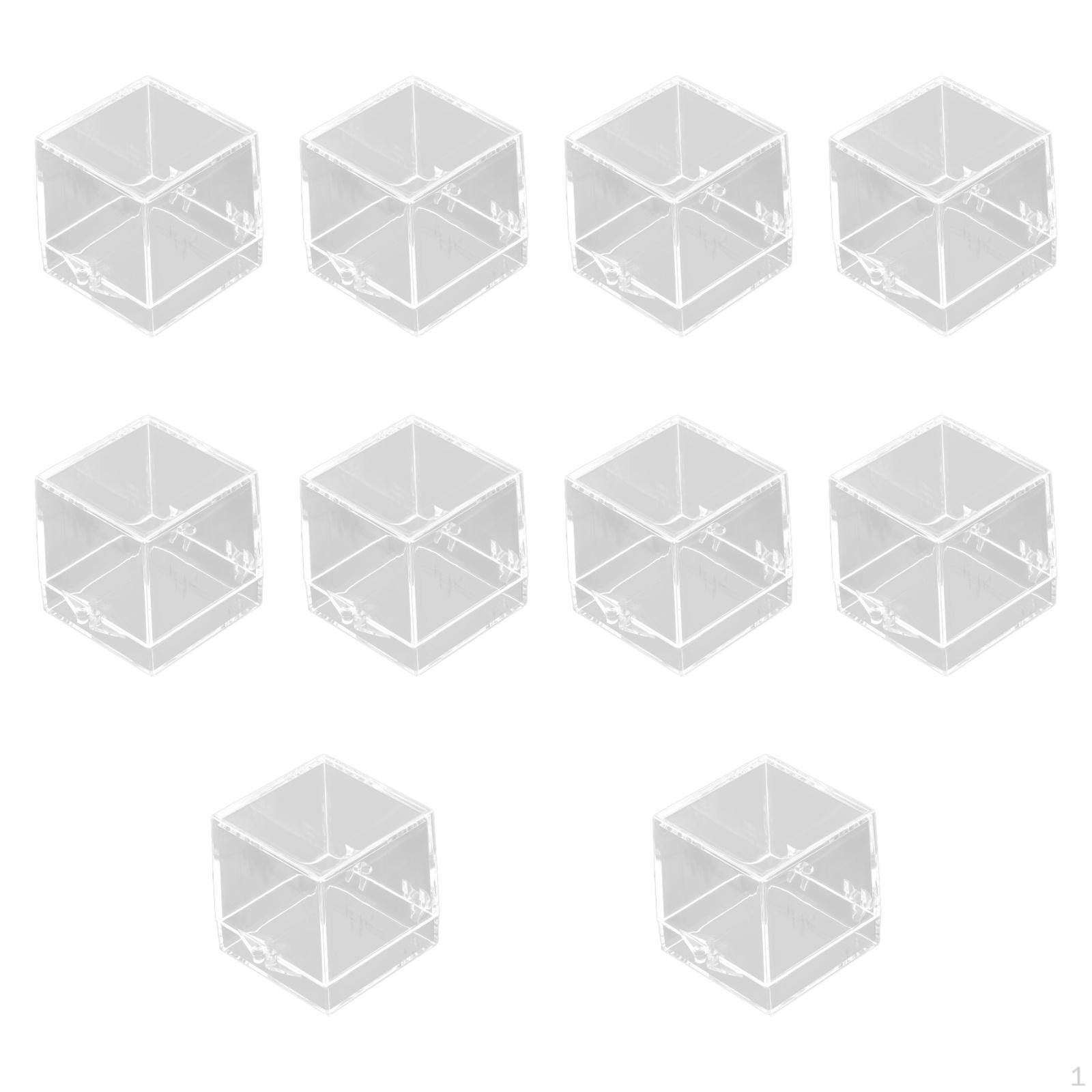10 Mineral Collector Boxes, Containers with Lids, PS Material, Dustproof, Stackable, for Jewelry чистый