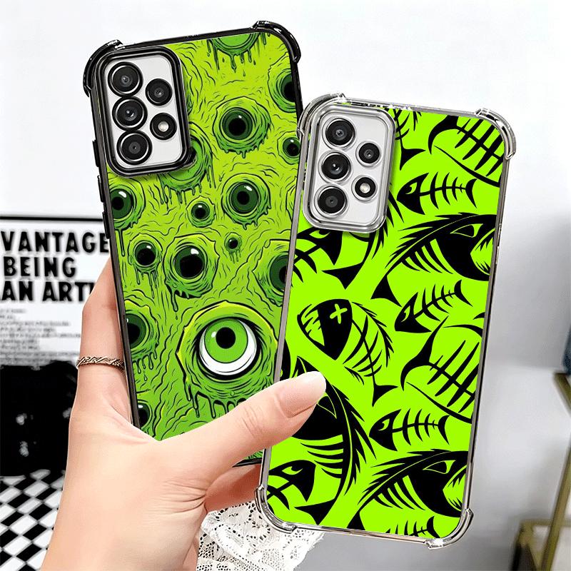 Horror Zombie Skeleton Green Soft Phone Case For Samsung A17 A27 A07 A37 A57 A16 A56 A15 A55 A14 A54 A13 A53 A26 A36 A25 A35 A24