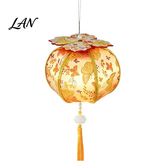 Home Decor Holiday Hanging Ornament Spring Festival Lantern DIY Material Kit, Light Up Handmade Persimmon Shaped Parent Child Handicraft Activity with