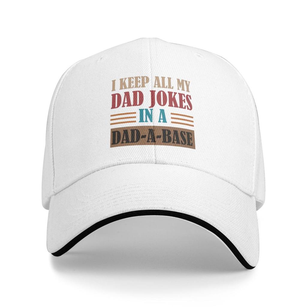 Baseball Caps Funny I Keep All My Dad Jokes In A Dad-A-Base Graphic Unisex Sport Spring Caps