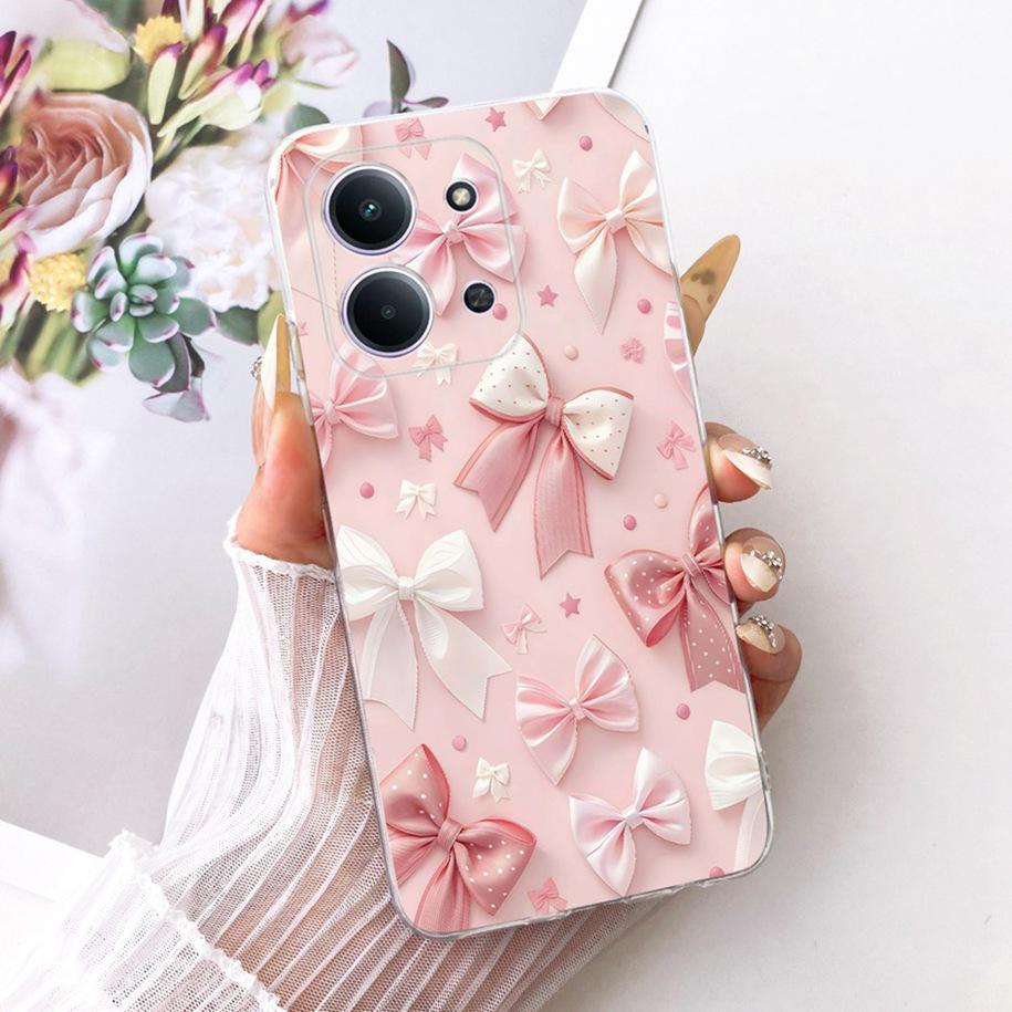 For Xiaomi Redmi 15C 5G 2025 Case Fashion Flower Bow Soft Silicone Clear Back Cover For Xiaomi Poco C85 5G Redmi15C 173MM Bumper