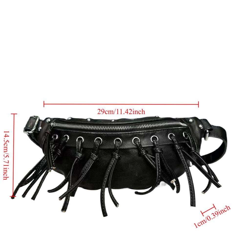 Punk Style Rivets Design chest pack PU Leather Shoulder Bags for Women 2025 Y2K Fashion Luxury Crossbody Bag Female Handbags