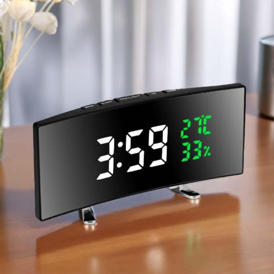 LED Alarm Clock with Temperature and Humidity Display Modern Simple Design