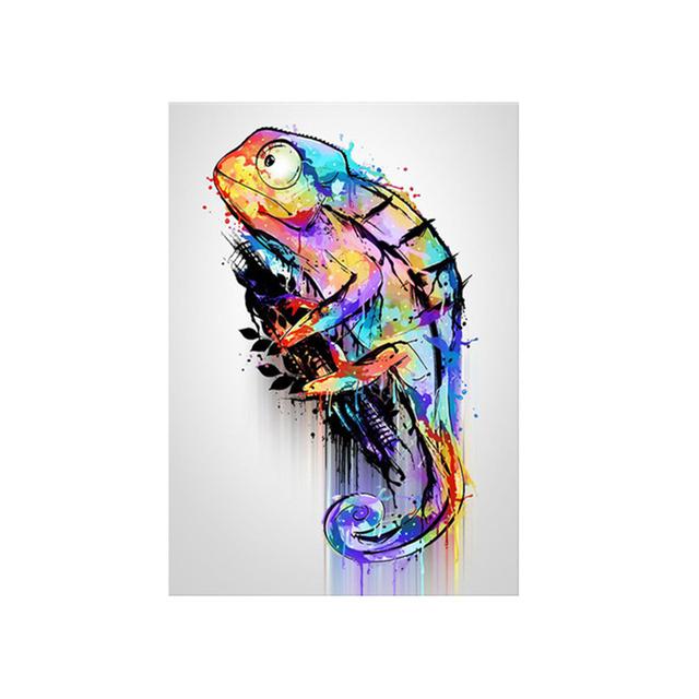Abstract Graffiti Aesthetics Animal Canvas Paintings Chameleon Wall Art Posters and Prints Modern Artwork Living Room Home Decor No Frame