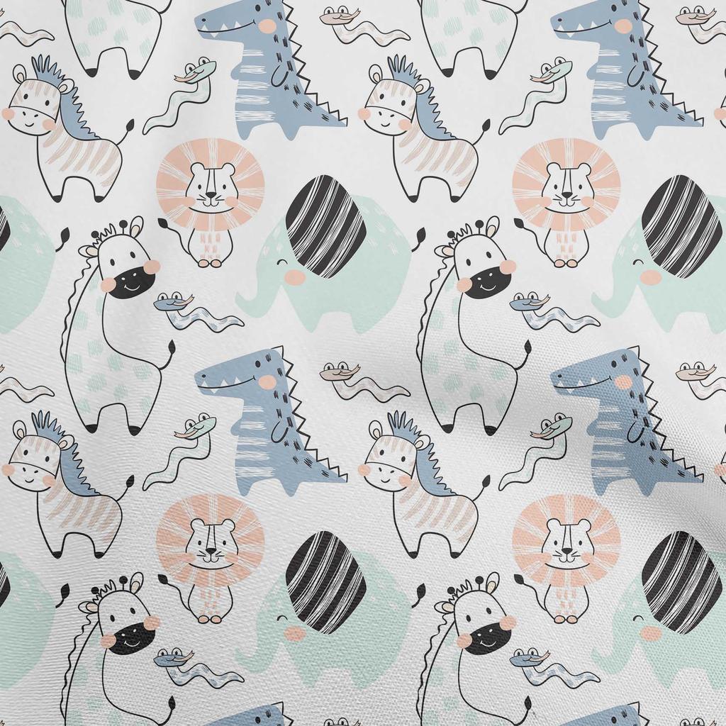 oneOone Cotton Flex Amethyst Fabric Kids Cutie Animal Sewing Material Print Fabric by The Yard 40 Inch