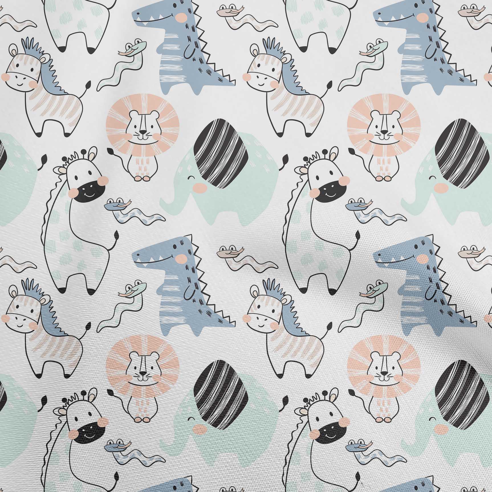 

OneOone Cotton Flex Amethyst Fabric Kids Cutie Animal Sewing Material Тканина з принтом The Yard 40 дюймів 42InchWide-ViscoseChiffon білий