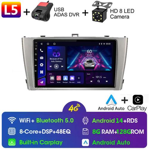 Android 14 Carplay Auto Car Radio For Toyota Avensis T27 2009 2010 2011 2012-2015 GPS Navigation Multimedia Player DSP Stereo 4G
