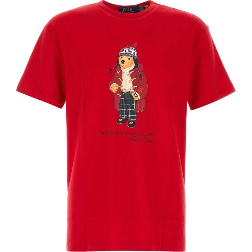 Polo Ralph Lauren Футболка с принтом Круглый вырез Короткий рукав Мужские топы Красный 710854497-040 S 7880₽