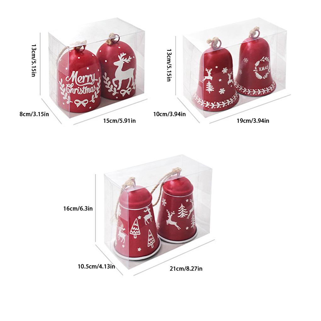 2025 Ny 2 st/set Järnhorn Öppning Julklockor Klockor Handringning Stora Klockor Julgransdekorativ Hänge