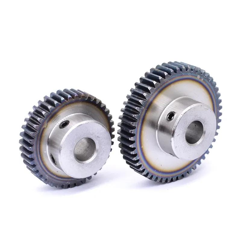 1 Pezzo Modulo 1 Pignone Ingranaggio Cilindrico Metallo CNC Ingranaggio di Trasmissione Meccanica Foro 6~25mm Acciaio 45# 1M 40~100 Denti Pignone Motore Ingranaggio Convesso