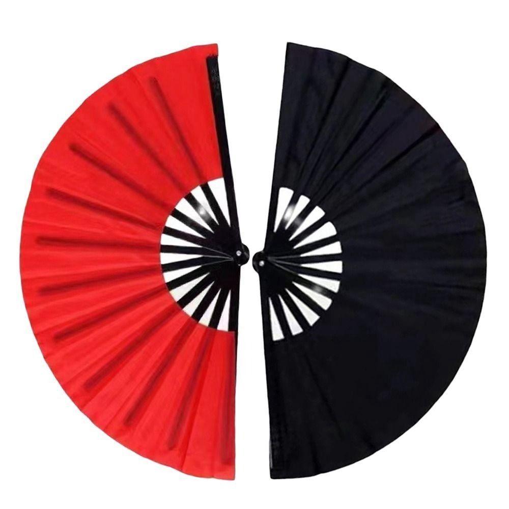33cm Chinese Tai Chi Yoga Kung Fu Fan Plastic Bone Hand Folding Stage Fan  Wedding Party Decor