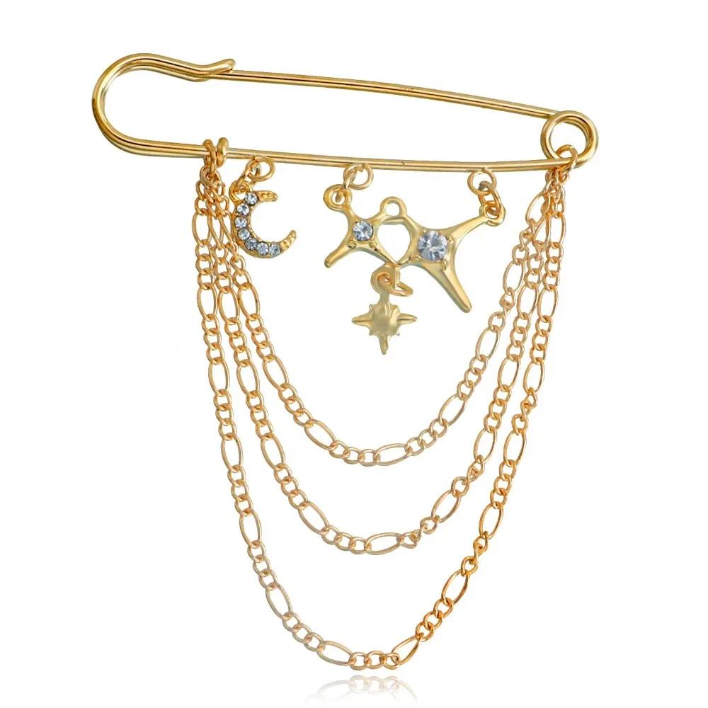 New Multi-Functional Chain Tassel Brooches Adjustable Detachable Beaded Chain Pin Handmade Fixator Trouser Leg Women