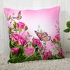 Red Rose Pattern throw pillow cover with short plush print living room sofa decoration cushion cover pillow covers decorative