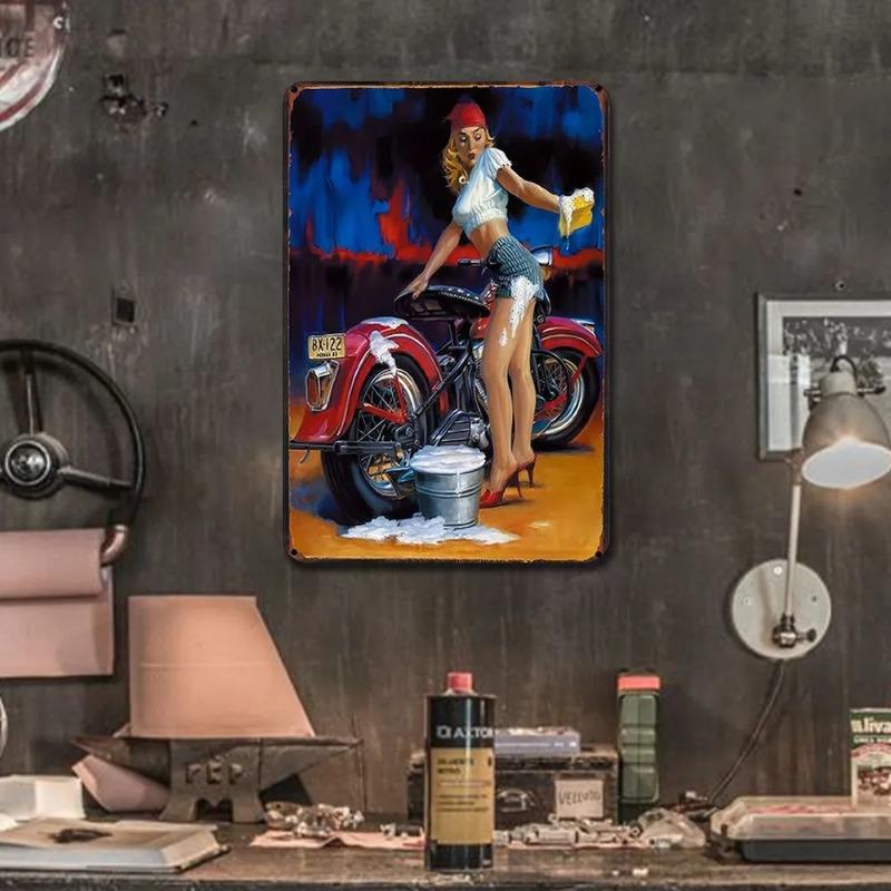 Vintage Tin Sign for Girls Room 30x20cm, Retro Metal Wall Art Decor