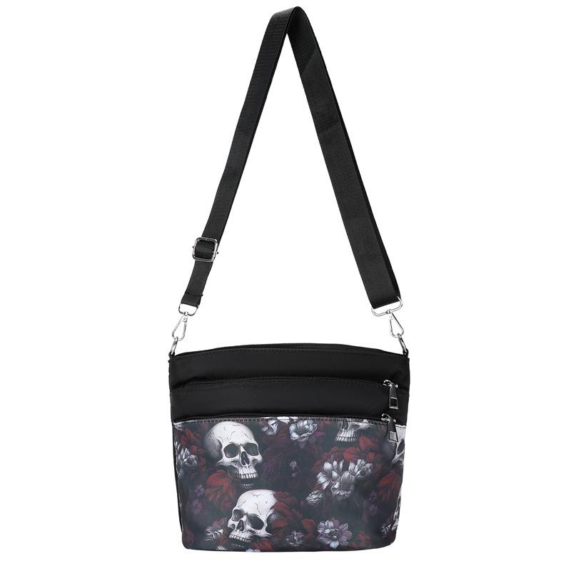 

Сумка-мессенджер через плечо с принтом готического черепа, модная, универсальная красный