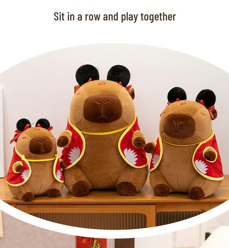 Entzückendes Nezha Capybara Plüschtier - Niedliches Stofftier Bettzeitpuppe Geschenk für Mädchen