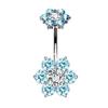 14G Blue Series Stainless Steel Belly Button Ring - Simple, Fashionable, Sexy, Japanese & Korean Style