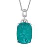 Jewelry Copper Bottom Gold-Plated Imitation Emerald Square Diamond Pendant Necklace 20 * 28