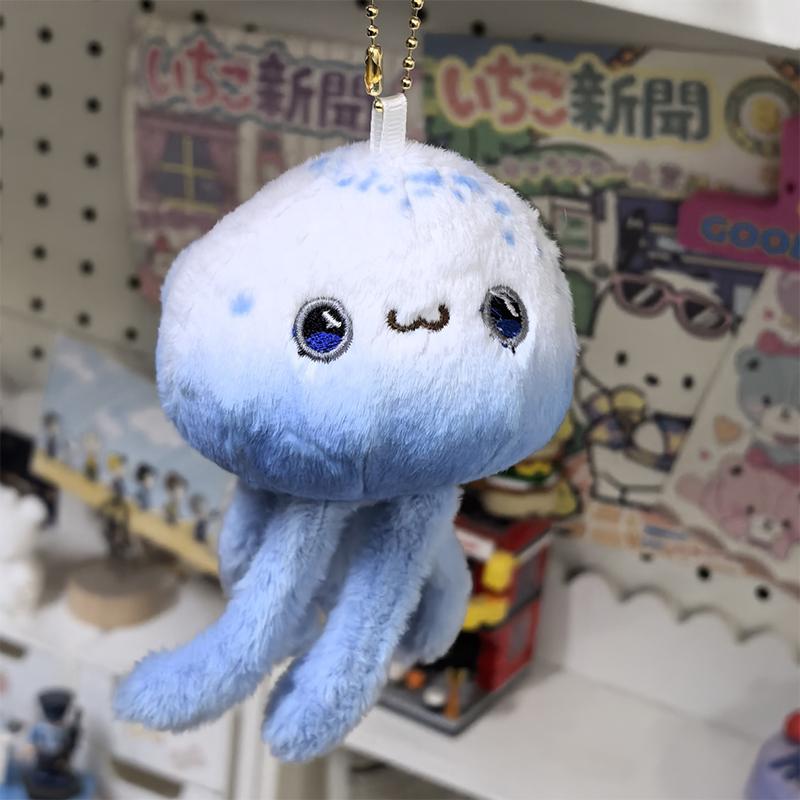 Aquarium Blue Jellyfish Plush Pendant Women Cute Simulation Animal Plush Doll Pendants Key Soft Plushies Backpack Keychain