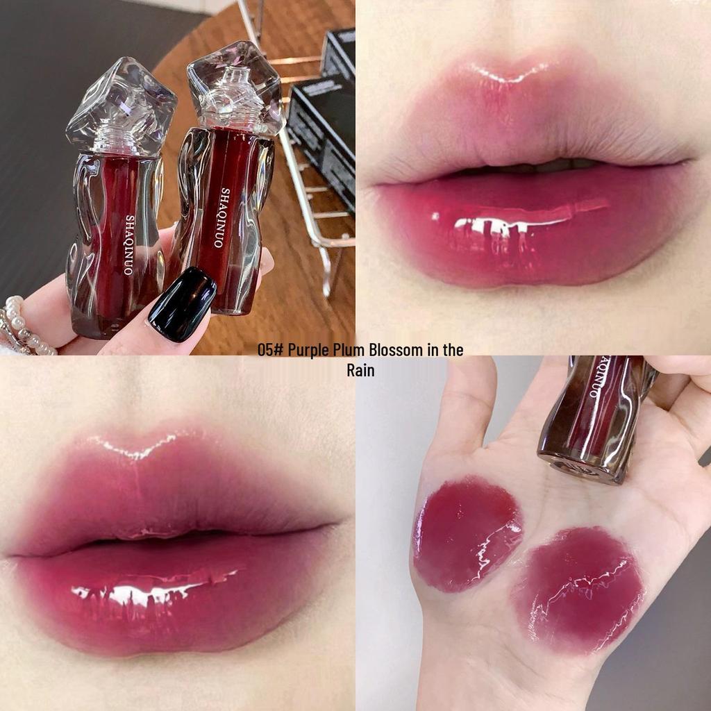 Shakino Glänzender Feuchtigkeitsspendender Lipgloss: Antihaftbeschichtet, Langanhaltend, Farbintensiv, Lässt die Lippen voller wirken.