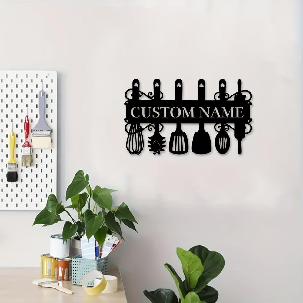 1pc Personalized Culinary Wall Sculpture, Custom Rustic Kitchen Sign Plaque for Lounge Office Veranda Courtyard, Ideal Gift