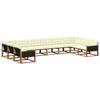 Outdoor Sofa Set with Cushions 10 Pcs Natural and Cream