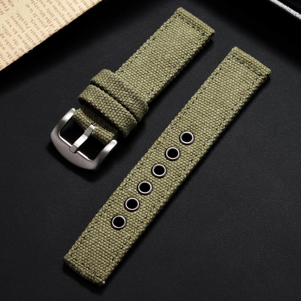 Curea de ceas din nailon cu nervuri, curea de ceas din nailon canvas 20mm 22mm 24mm pentru accesorii curea de ceas Omega pentru brățări curea de ceas militar