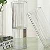 Modern Transparent Flower Vase Striped Style Decorative Bottles  Restaurant Centerpiece