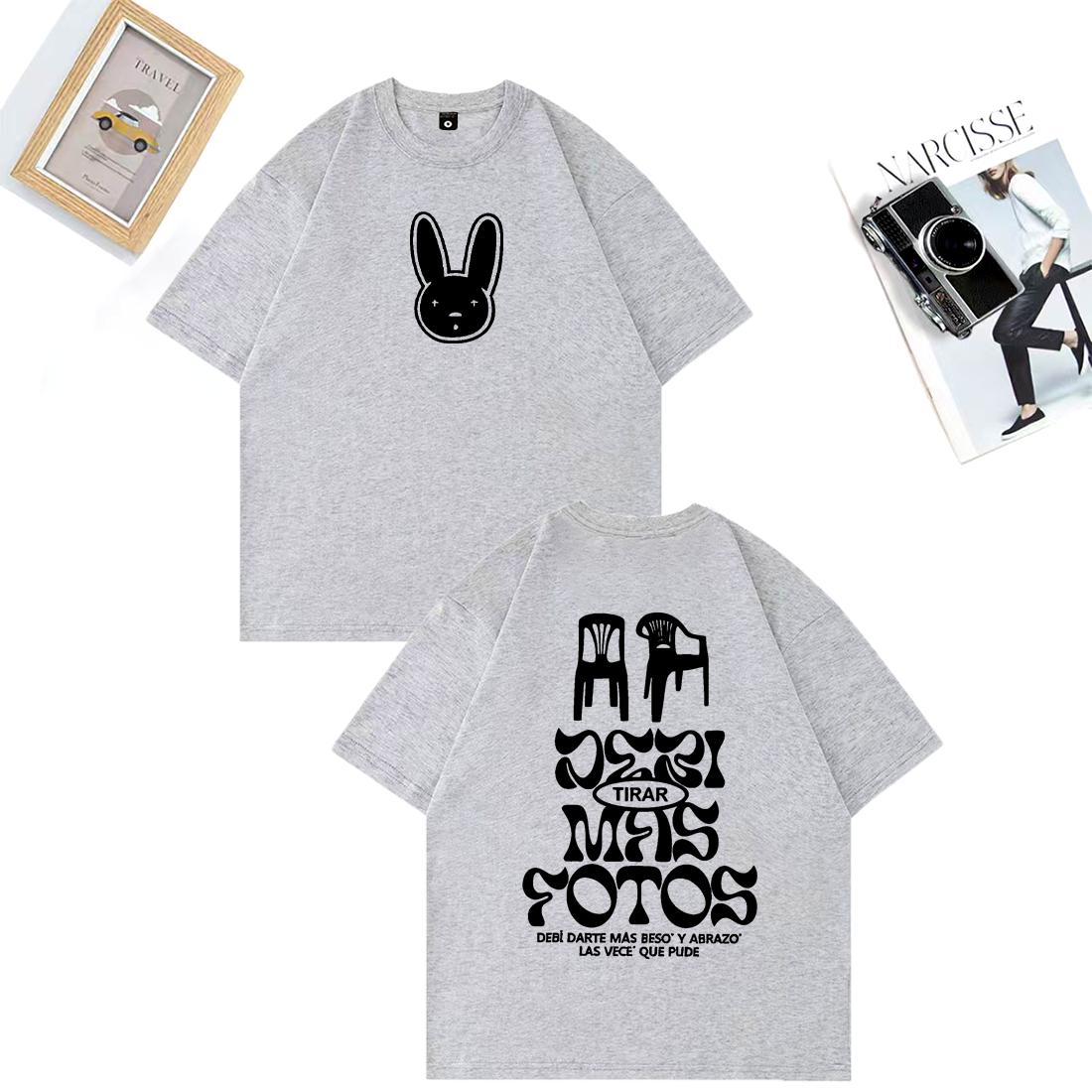 

Rapper Bad Bunny Tour 2026 Merch T shirt Unisex WOMENs ONeck Tops Street Hip Hop tshirts short sleeve100 Cotton Summer clothing 4XL