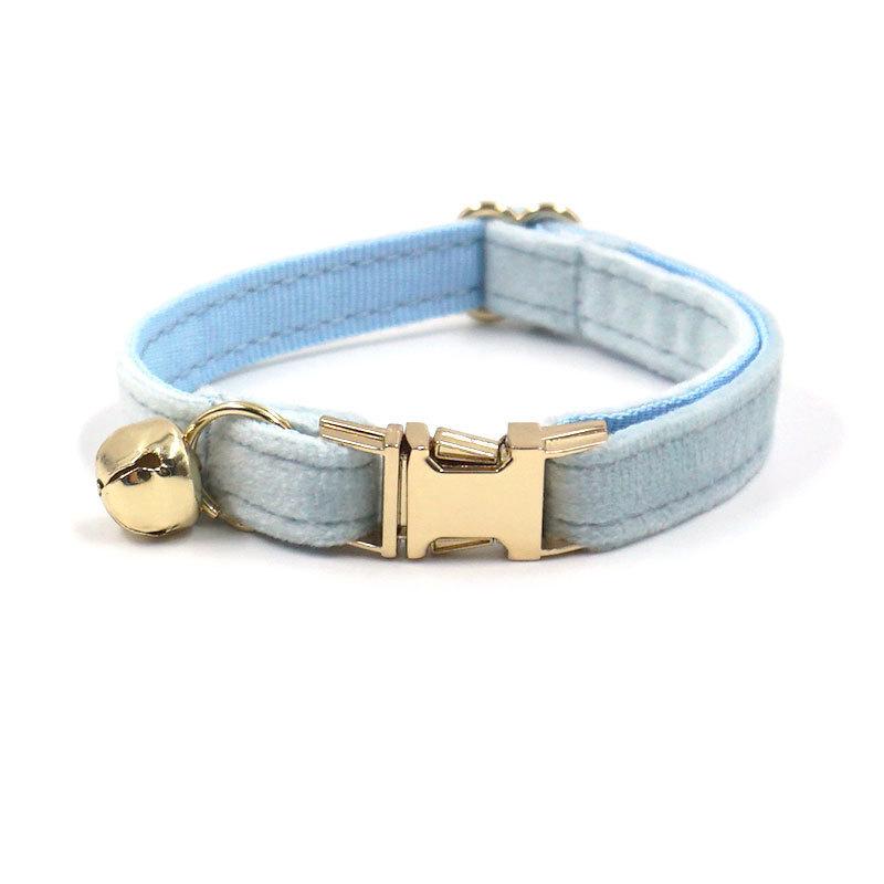 Cat Collar With Solid Color And Bell Decoration For Indoor And Outdoor Use