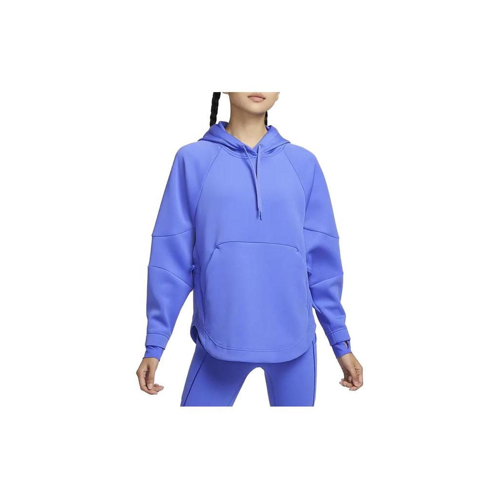 Nike Dri-Fit Prima Solid Color Hooded Quick-Dry Long Sleeve Sweatshirt Women Sweatshirt Cyan FB5226-413