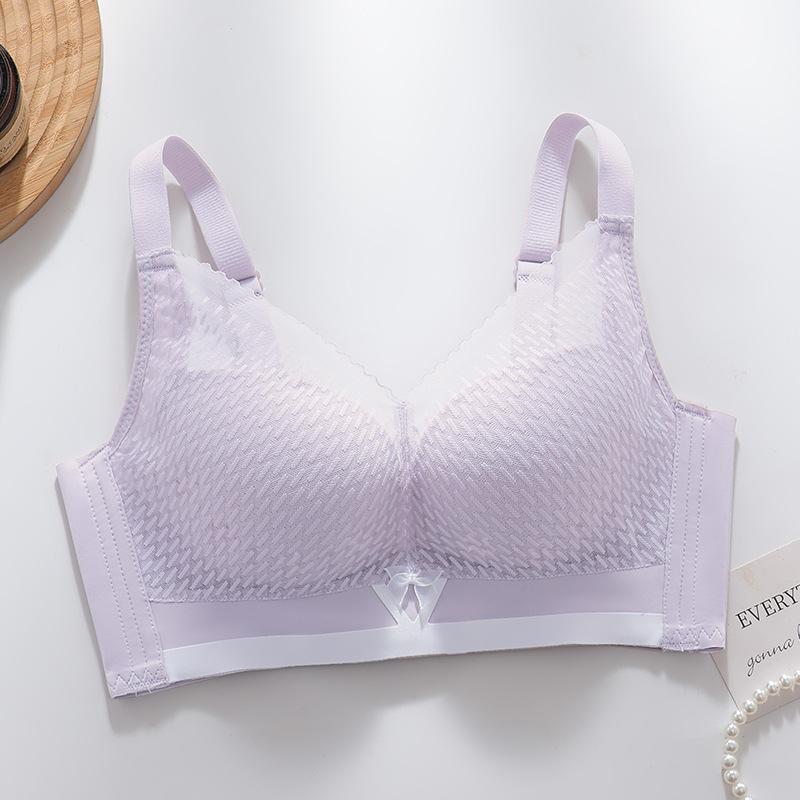 Lace Thin, Large Chest, Small, No Steel Ring, Double Breasts, Anti-sagging Lace Adjustment Type Gathering Bra Cover