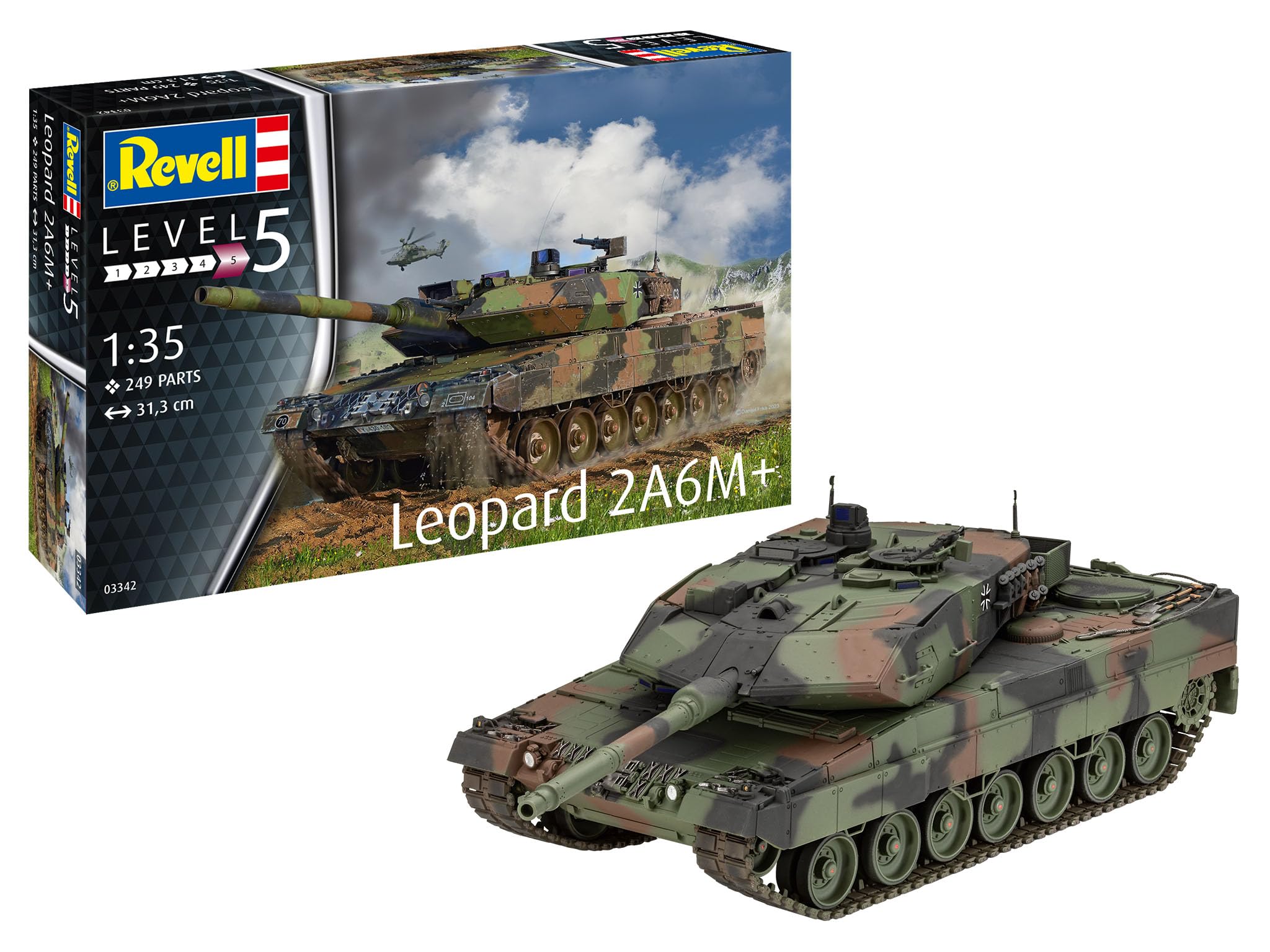 

Revell 1/35 scale German Leopard II A6M+ plastic model kit 03342