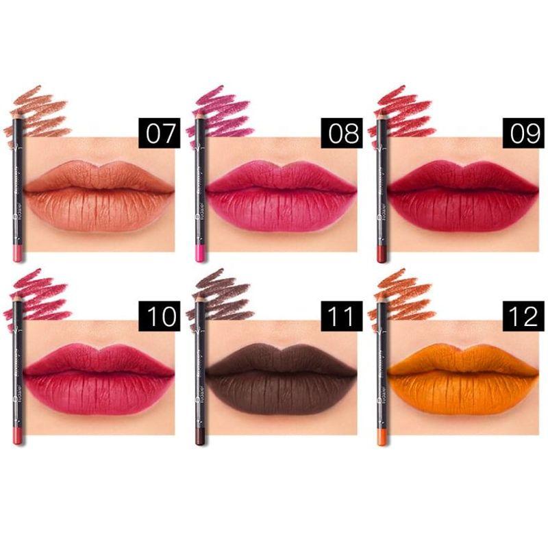Pudaier - Stereoscopic Lip Liner Set (12 Colors)