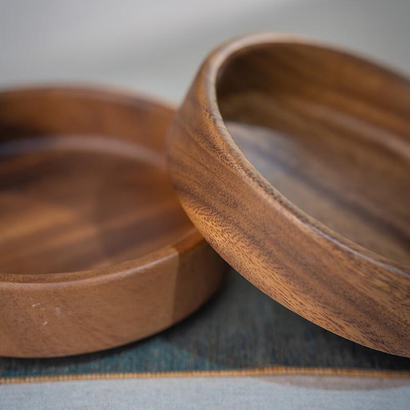 Ruhan Walnut Wood Round Fruit Bowl