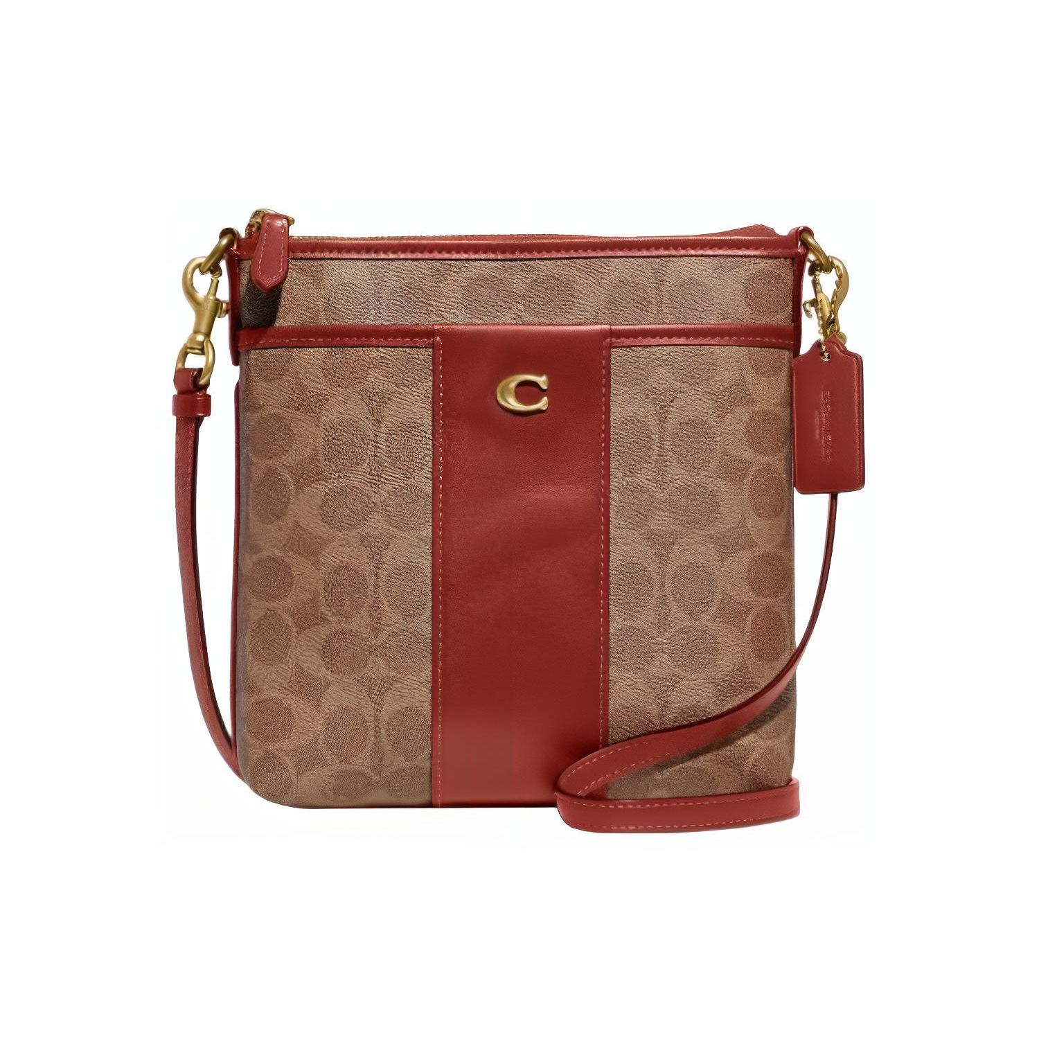 

Coach Kitt 19 Zipper Closure Interior Pocket Classic Coated Canvas With Fine Calfskin Shoulder Crossbody Bag Small Women shoulder bag CC533-B4NQ4 Basic Set (Bag+Dust Bag)