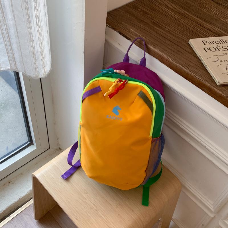 Schoolbag New Lightweight Outdoor Backpack Women's Hiking Mountaineering Men's and Women's Large Capacity Contrasting Color Dopamine Travel Small 
