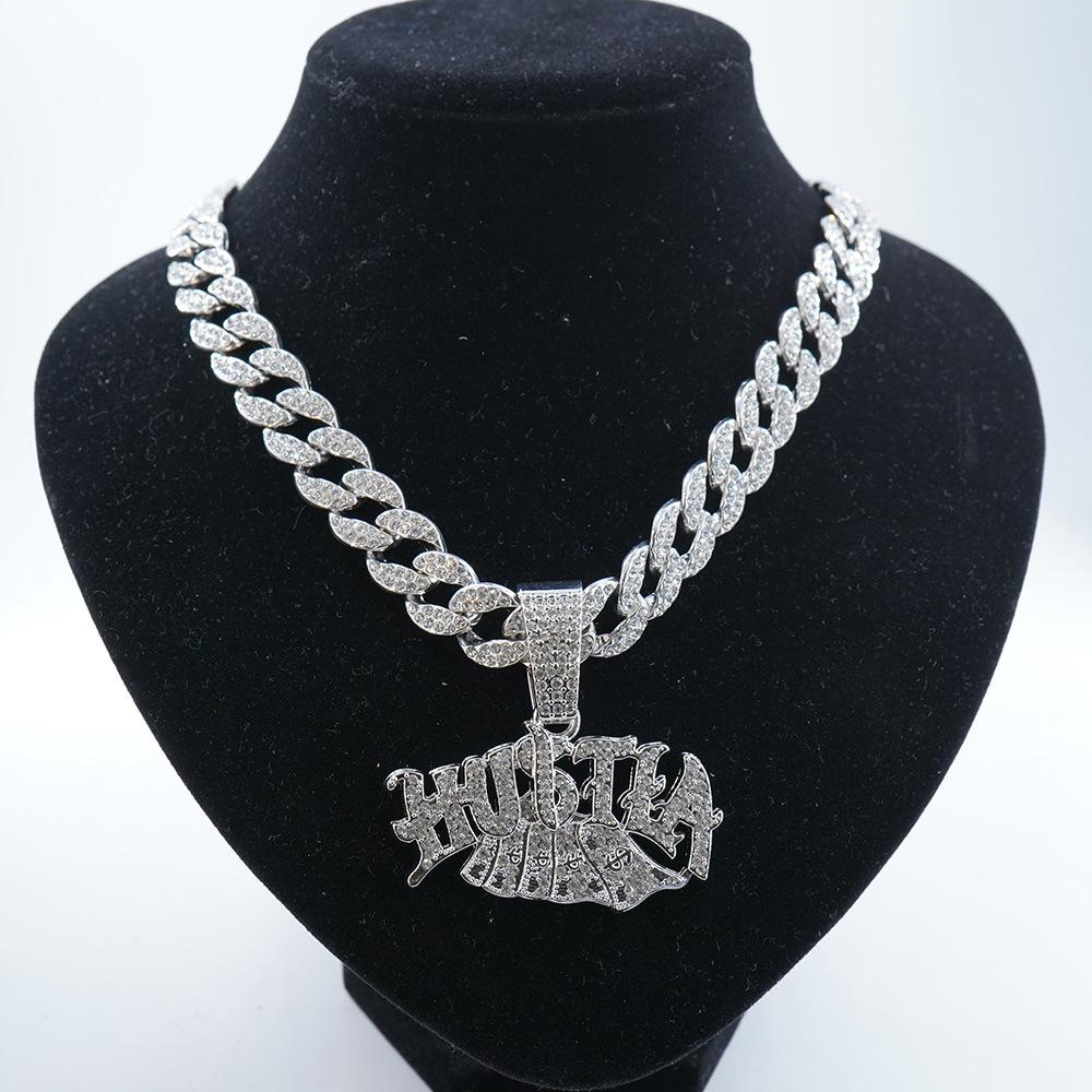 Amazon hot-selling hip-hop fashion new Hustla Money pendant necklace necklace European and American cross-border trendy brand jewelry