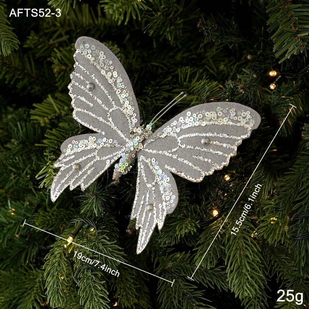 Fabric Tree Clip Sequin Bead Party Decor New Butterfly Ornament  Home Decor