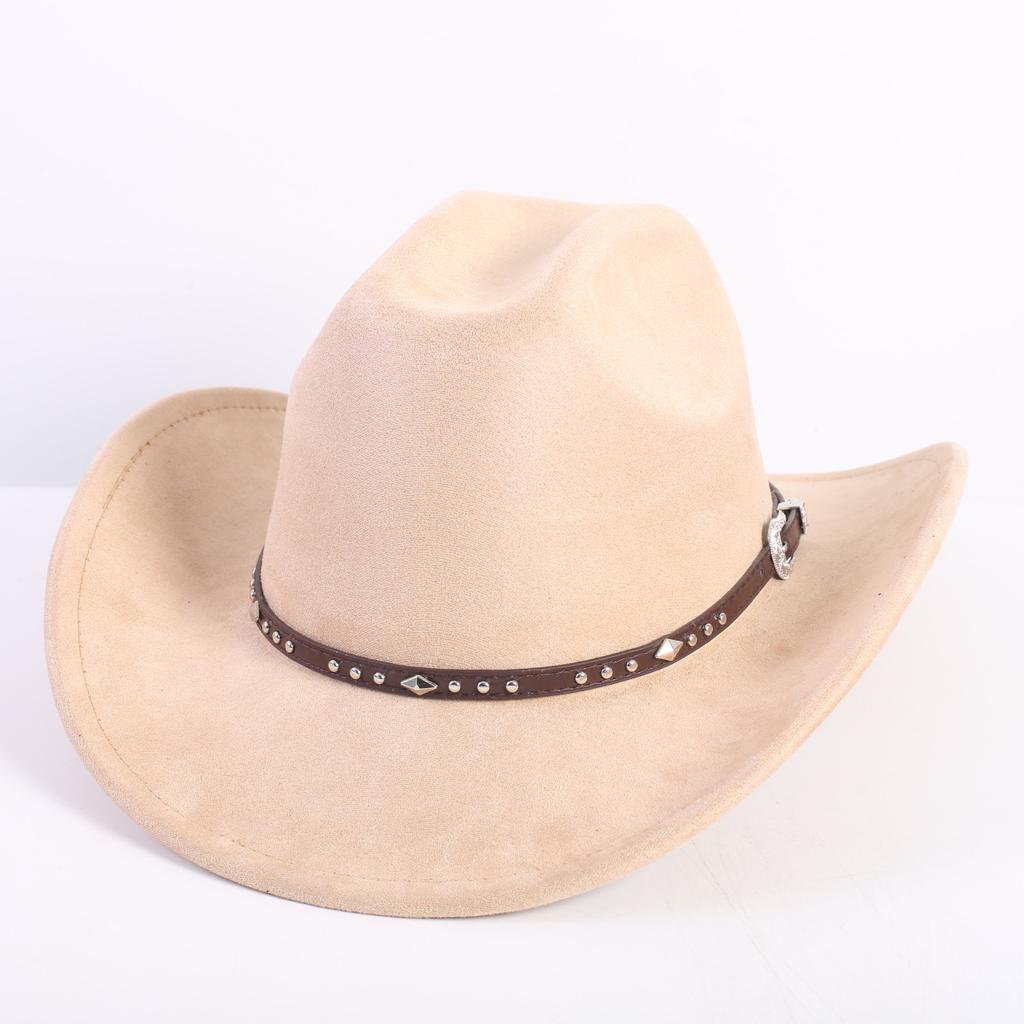Neue Farbe Western Cowboyhut Herren und Damen Pendler Vielseitig Einfacher Stil Breiter Rand Zylinder Sonnenhut