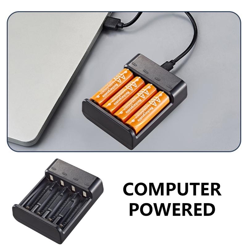 USB Rechargeable Lithiums Battery Charger for 1.5V AA with Charge Indicator