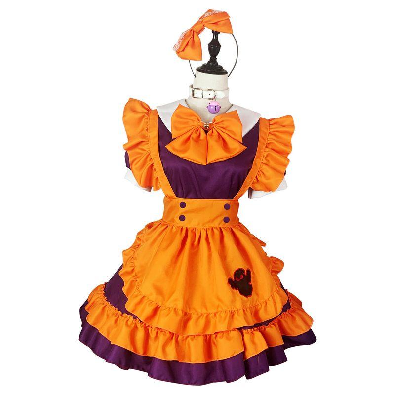 Halloween Lolita Dress Restaurant Work Uniform Japanese Anime Maid Outfit Cosplay Costume