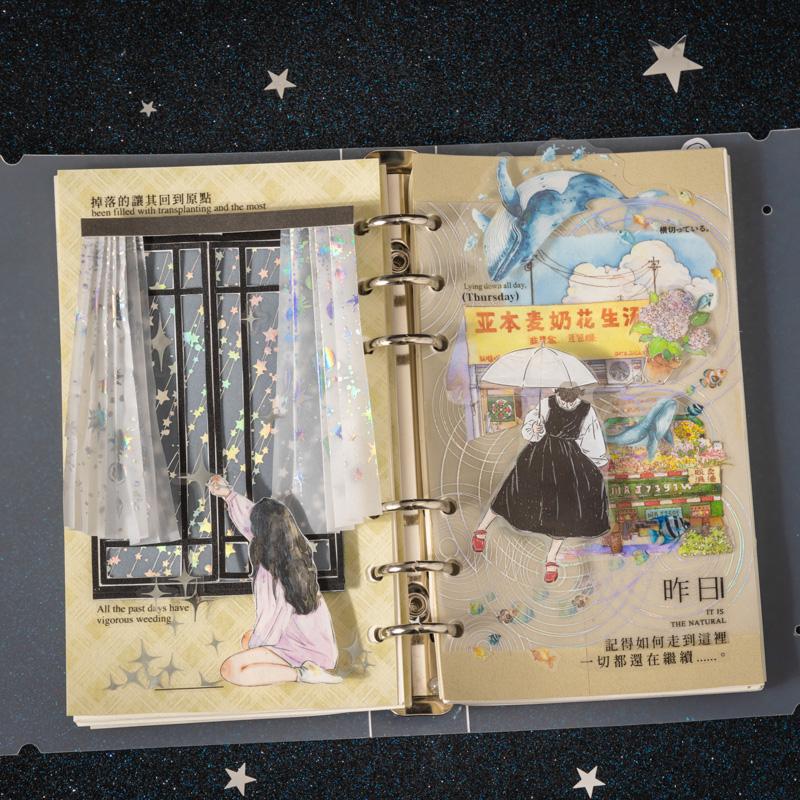 10sheets/bag Star River Brilliant Series Hot Silver Material Paper Album Diary Stickers Handmade Decoration Scrap Book Supplies