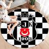 Besiktas Gymnastics Club Round Area Rug,Carpet Rug for Living Room Bedroom Sofa Playroom Decor,Non-slip Floor Mat