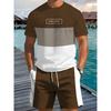 Sommeranzug 3D-Druck Herren Freizeit Kurzarmanzug Geeignet für Sportanzug Herren Rundhals Kurzarm Oberteil Und Shorts