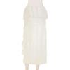 2025 Women's White Ruffled Lace Half Skirt, Holiday Style, Sexy & Slightly Sheer, Irregular Design